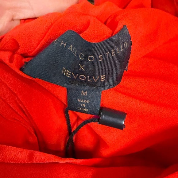 Michael Costello REVOLVE Chloe Gown Fiery Red lace back maxi dress NWT M - Picture 10 of 11